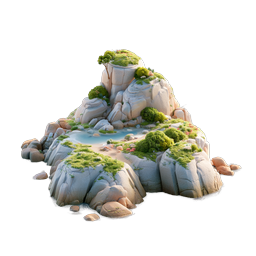 Rocky Tropical Island 3D Icon – Nature & Travel