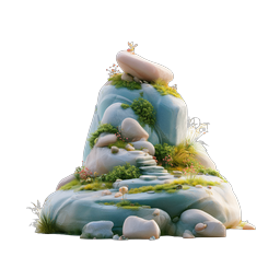 Whimsical Rocky Mountain Stones 3D Illustration