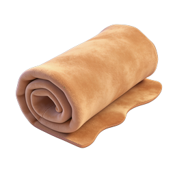 Cozy Rolled Brown Blanket Icon | Realistic Fabric Design