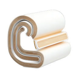 Rolled Book Icon - 3D Realistic Reading Symbol