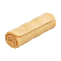 Icona 3D di bastoncino di formaggio arrotolato - Illustrazione realistica di latticini