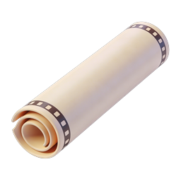 Rolled Film Scroll 3D Icon - Vintage Photography