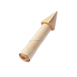 Rolled Paper Scroll Icon - 3D Realistic Parchment