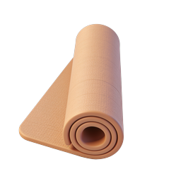 Rolled Yoga Mat Icon | Realistic 3D Fitness Design