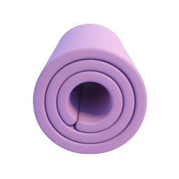 Rolled Yoga Mat 3D Clay Icon for Fitness Apps