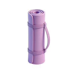 Rolled Yoga Mat Icon - 3D Clay Style Fitness Equipment
