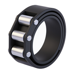 Industrial Roller Bearing 3D Icon - Mechanical Component