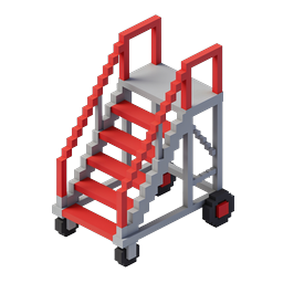 Rolling Staircase Isometric Pixel Icon | 3D Voxel Design