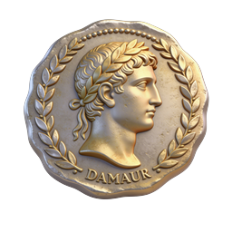 Icône de pièce d'or empereur romain – médaillon de laurier classique