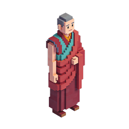 Isometric Roman Figure Voxel Character Icon