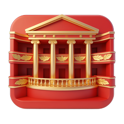 Römisches Theater Icon - Klassische Architektur 3D