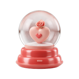 Romantic Heart Snow Globe Icon - Love & Valentine