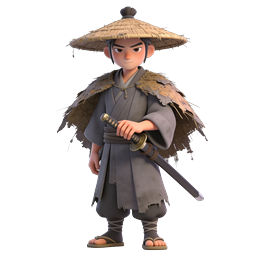 Ronin Samurai Warrior 3D Character Icon