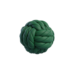 Green Rope Ball Knot Icon | 3D Realistic Render