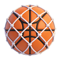3D Rope Basketball Icon - Sports Ball Design