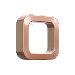 Rose Gold Metallic Frame Icon - Premium 3D Design