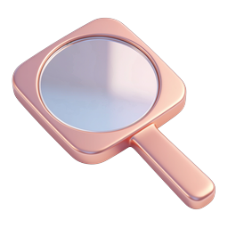 Rose Gold Magnifying Glass 3D Icon - Search Symbol