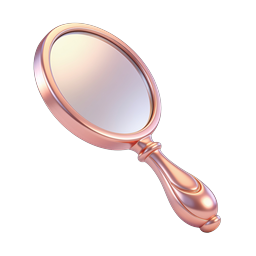 Rose Gold Handheld Mirror Icon | Luxury Beauty 3D Render