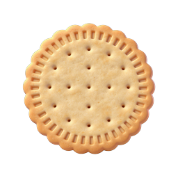 Round Butter Cookie Icon - Golden Baked Biscuit PNG