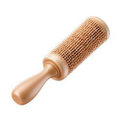 3D Round Hairbrush Icon - Realistic Beauty Tool
