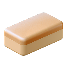 3D Rounded Eraser Block Icon for Education & Stationery