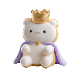Royal Bear King Icon - Cute Crowned Character Mascot
