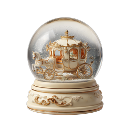 Globo di neve carrozza reale - Sfera di vetro fiabesca di lusso