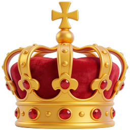 Royal Crown Icon | Premium Gold & Ruby King Crown