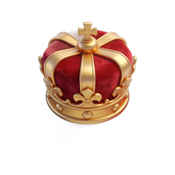 Royal Golden Crown Icon - Luxury 3D Design