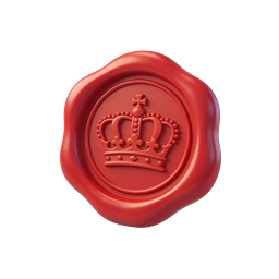 Icono de sello de lacre de corona real - Diseño de sello 3D premium