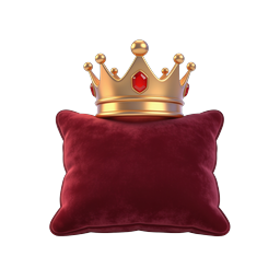 Royal Gold Crown on Velvet Pillow Premium Icon