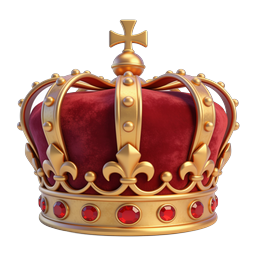 Royal Golden Crown with Ruby Gemstones Icon