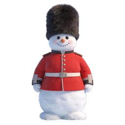 Icono 3D de personaje muñeco de nieve guardia real