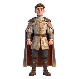 Royal Prince Character 3D Icon - Medieval Fantasy