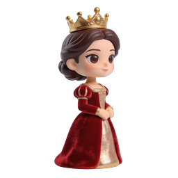 Royal Princess Queen Figurine Icon - 3D Chibi Character