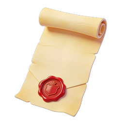 Royal Scroll Parchment Icon with Red Wax Seal