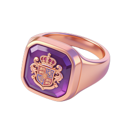 Royal Signet Ring with Amethyst Gemstone Icon