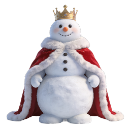 Royal Snowman King Christmas Icon - Festive Winter Character