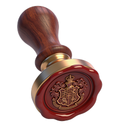Royal Wax Seal Stamp Icon | Heraldic Coat of Arms Design