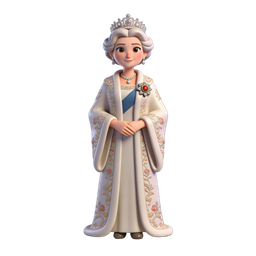 Stylized Princess Icon for Kids and Royal Themes