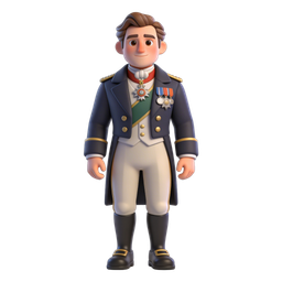 Stylized Military Uniform Character Icon for Educational Use