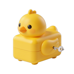 Cute Rubber Duck Toy Bank Icon | 3D Render