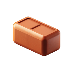 Realistic Orange Rubber Eraser Icon - 3D Stationery