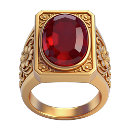 Ornate Gold Ruby Ring Jewelry Icon - Luxury Gemstone Design