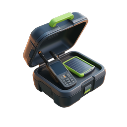 Robustes Survival-Case mit Walkie-Talkie und Solarpanel Icon