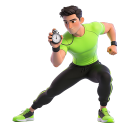 Runner with Stopwatch - 3D Athletic Sports Icon