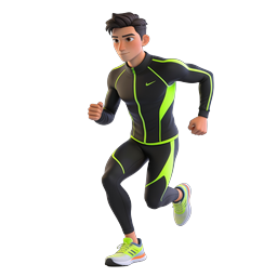 3D Running Athlete Icon - Dynamic Sports Character