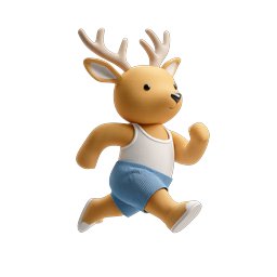 Icono de ciervo corredor - Lindo personaje deportivo 3D