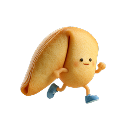 Cute Running Empanada Character 3D Icon