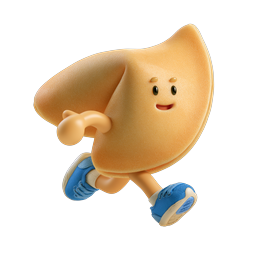 Running Fortune Cookie 3D Clay Character Icon